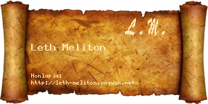 Leth Meliton névjegykártya