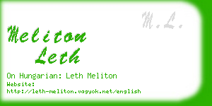 meliton leth business card